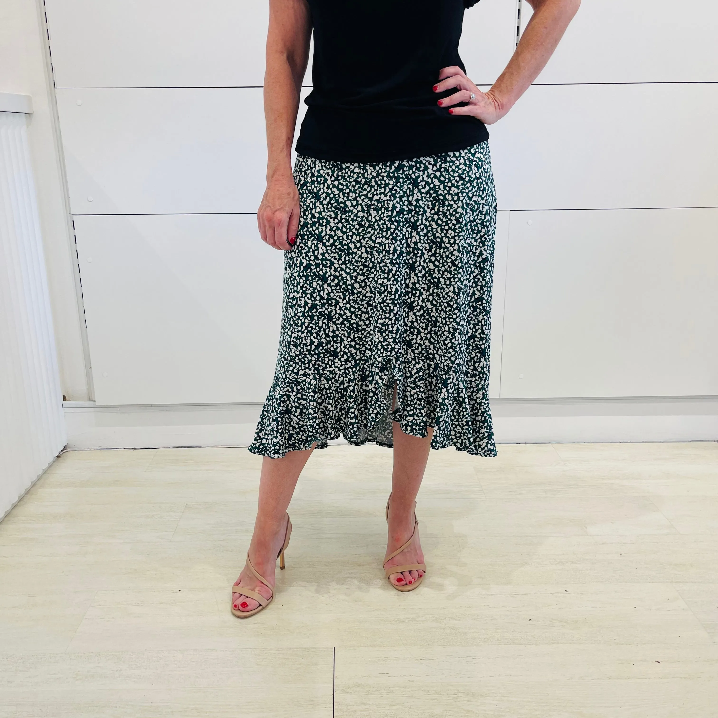 Rachel Ruffle Green Petal Skirt