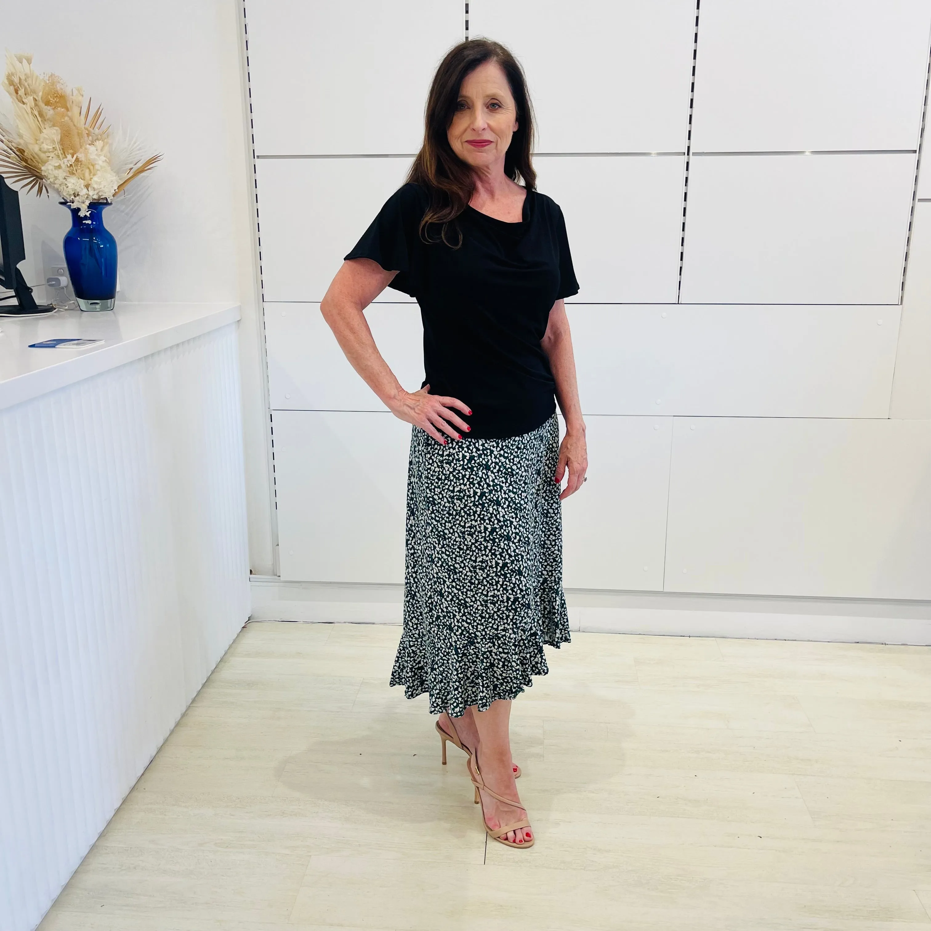 Rachel Ruffle Green Petal Skirt