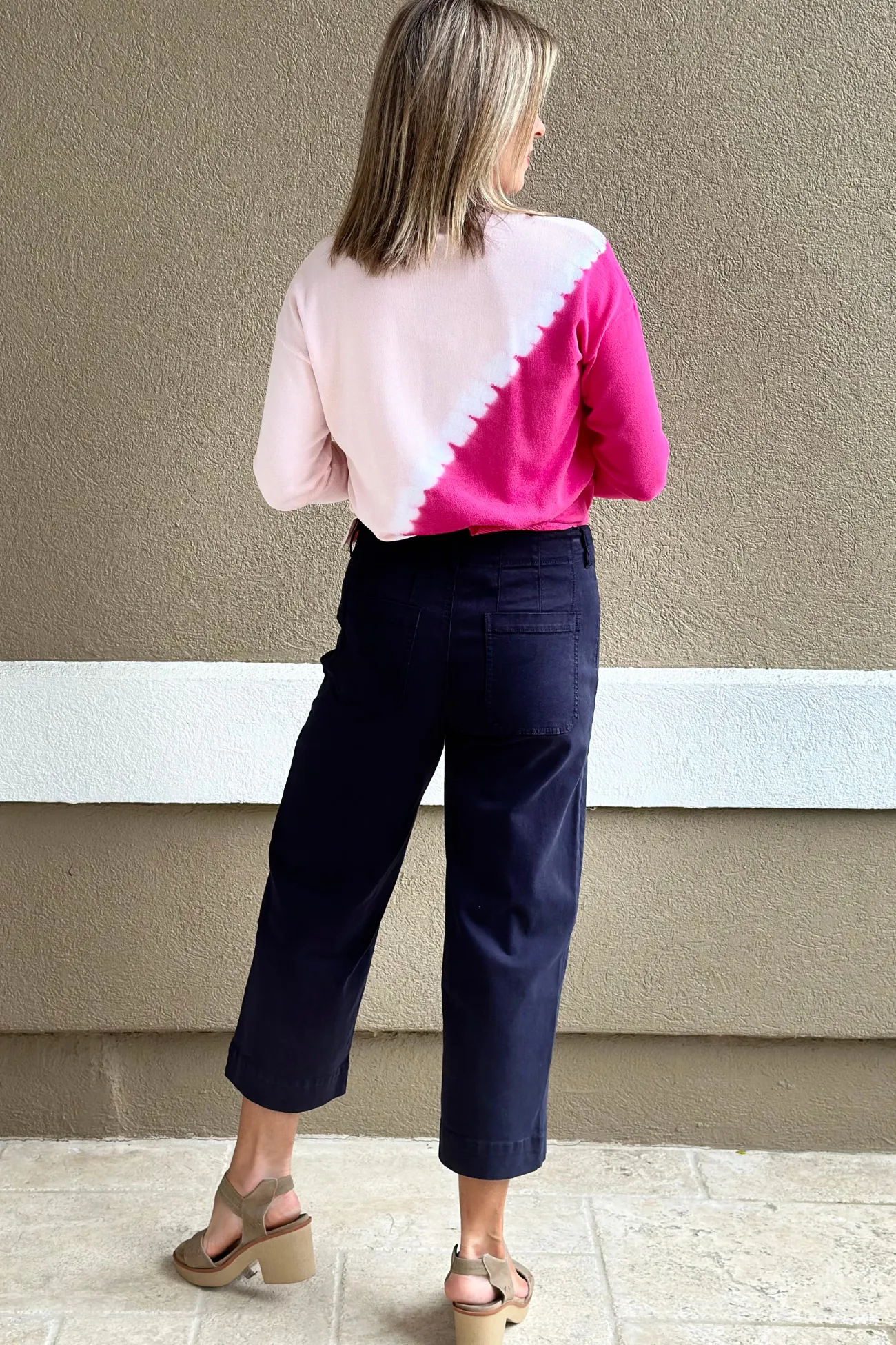 Renuar New Midnight Wide Leg Tencel Ankle Pants