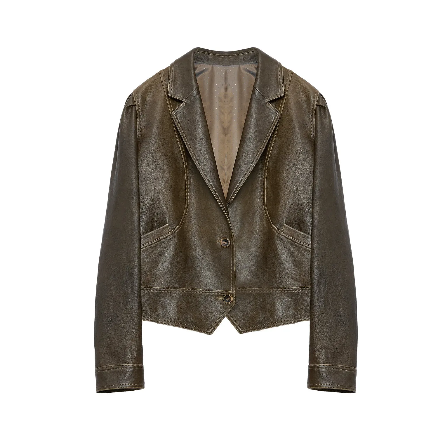 Retro Distressed Sheepskin Jacket