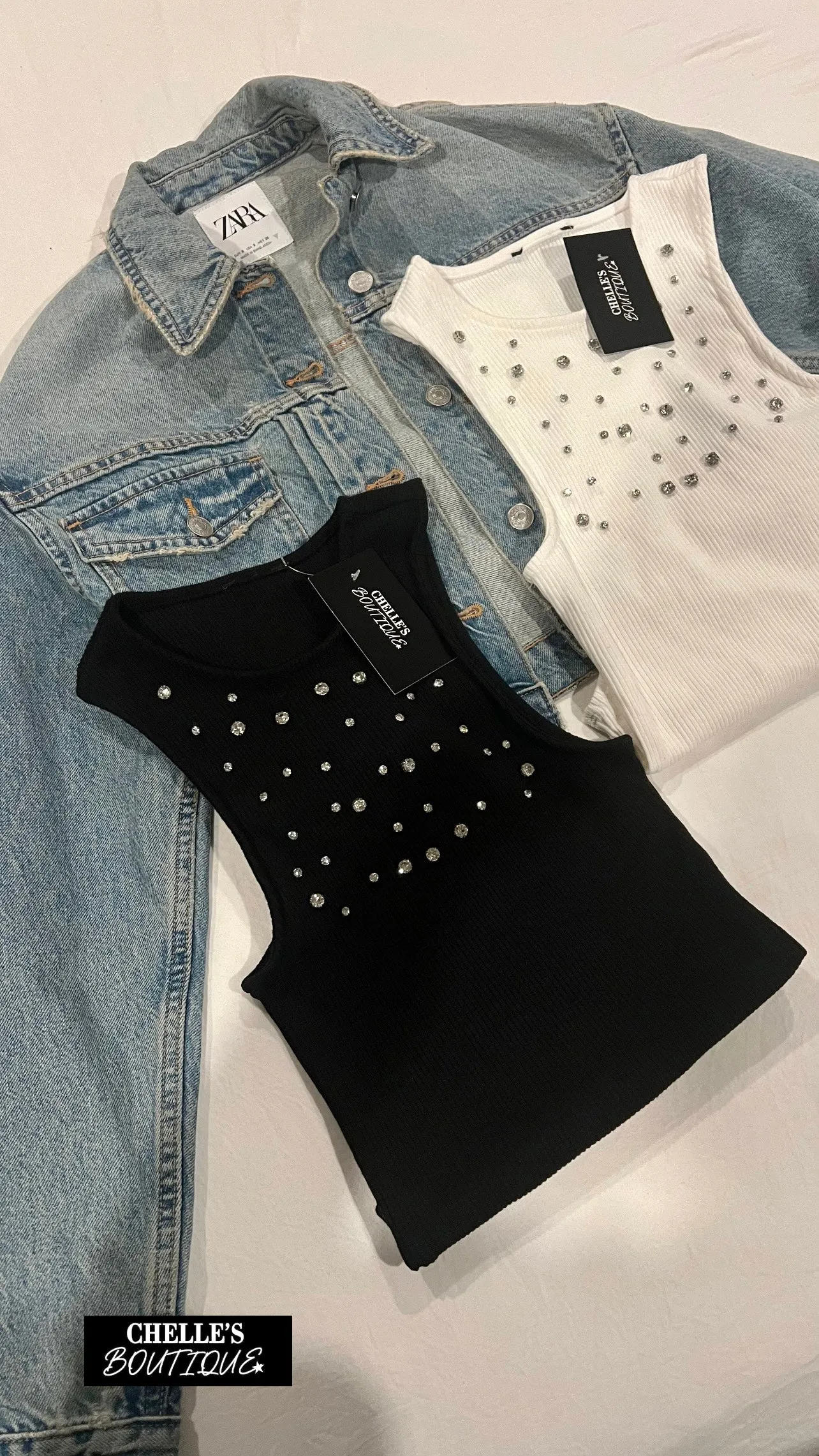Rhinestone Bodysuit Tops
