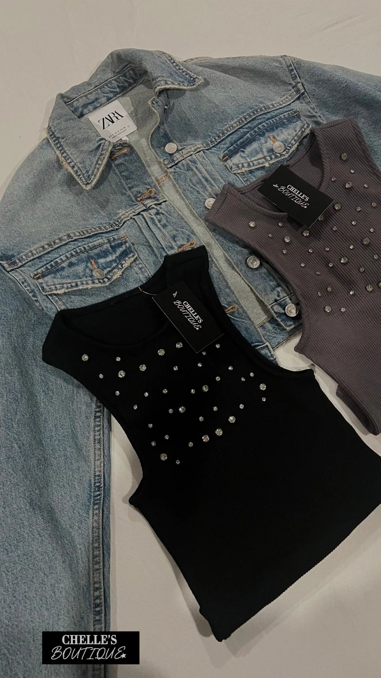 Rhinestone Bodysuit Tops