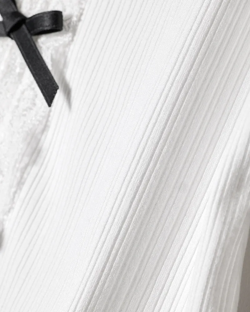 ribbon camisole tops - WHITE