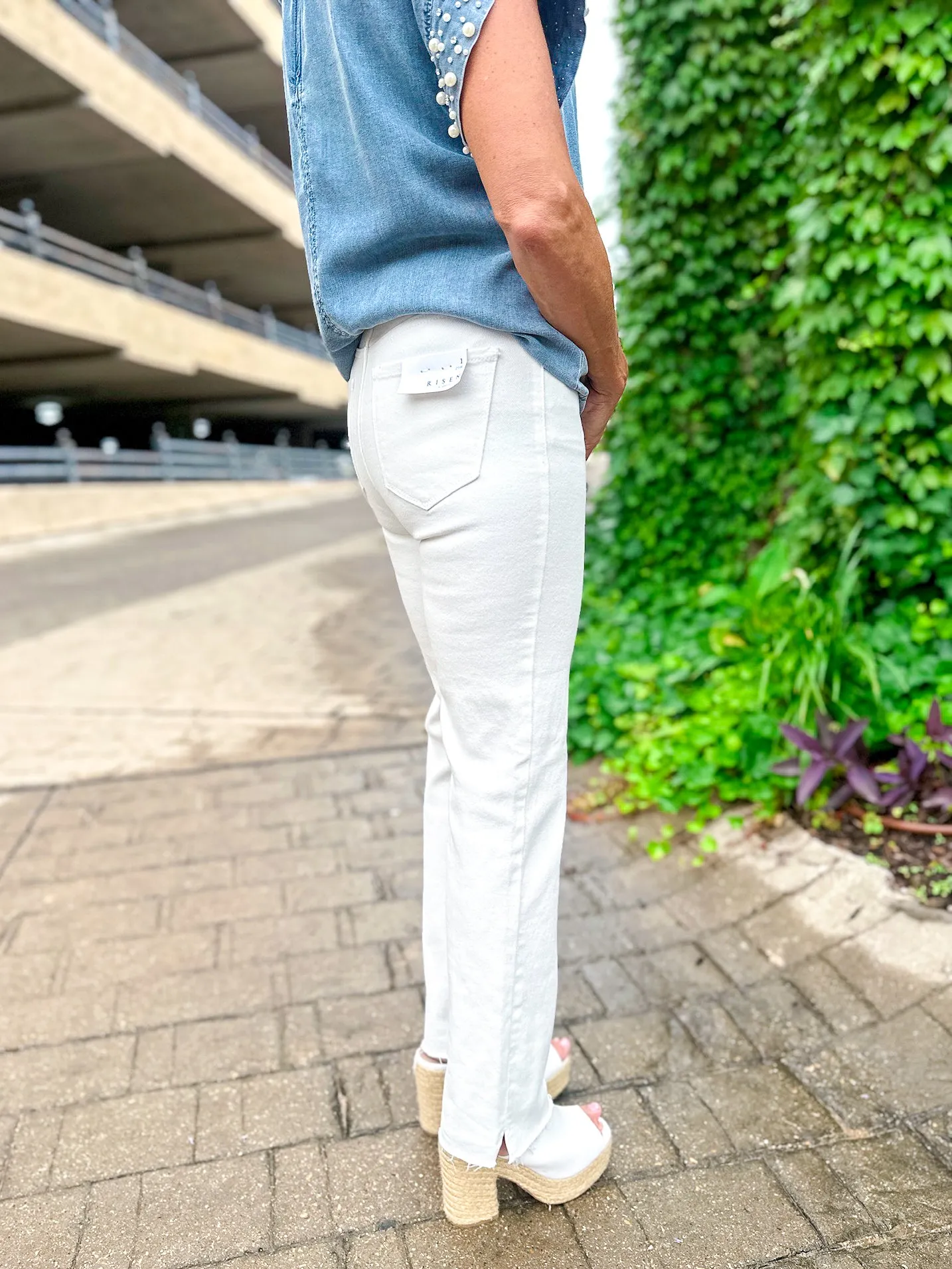 Risen Tummy Control High Rise with Raw Hem