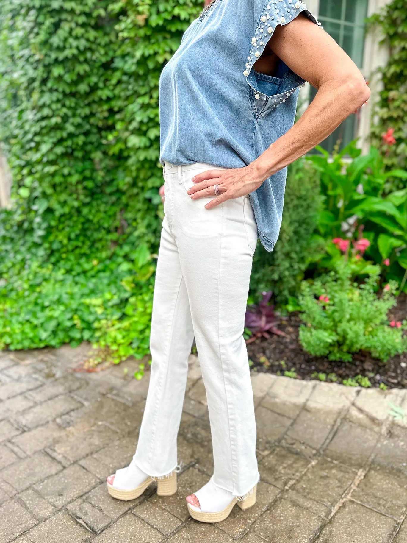 Risen Tummy Control High Rise with Raw Hem