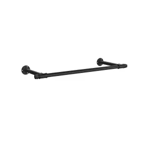 Rootz Black Steel Wardrobe Rail - Clothes Hanger - Garment Rack - Lightweight - Easy Assembly - 30cm x 84cm x 7cm