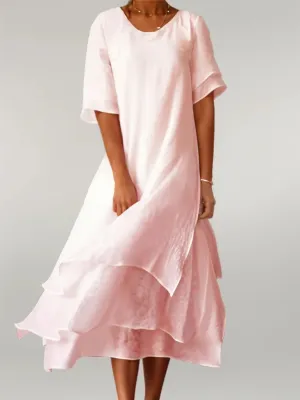 SAMANTHA - ASYMMETRICAL V-NECK DRESS