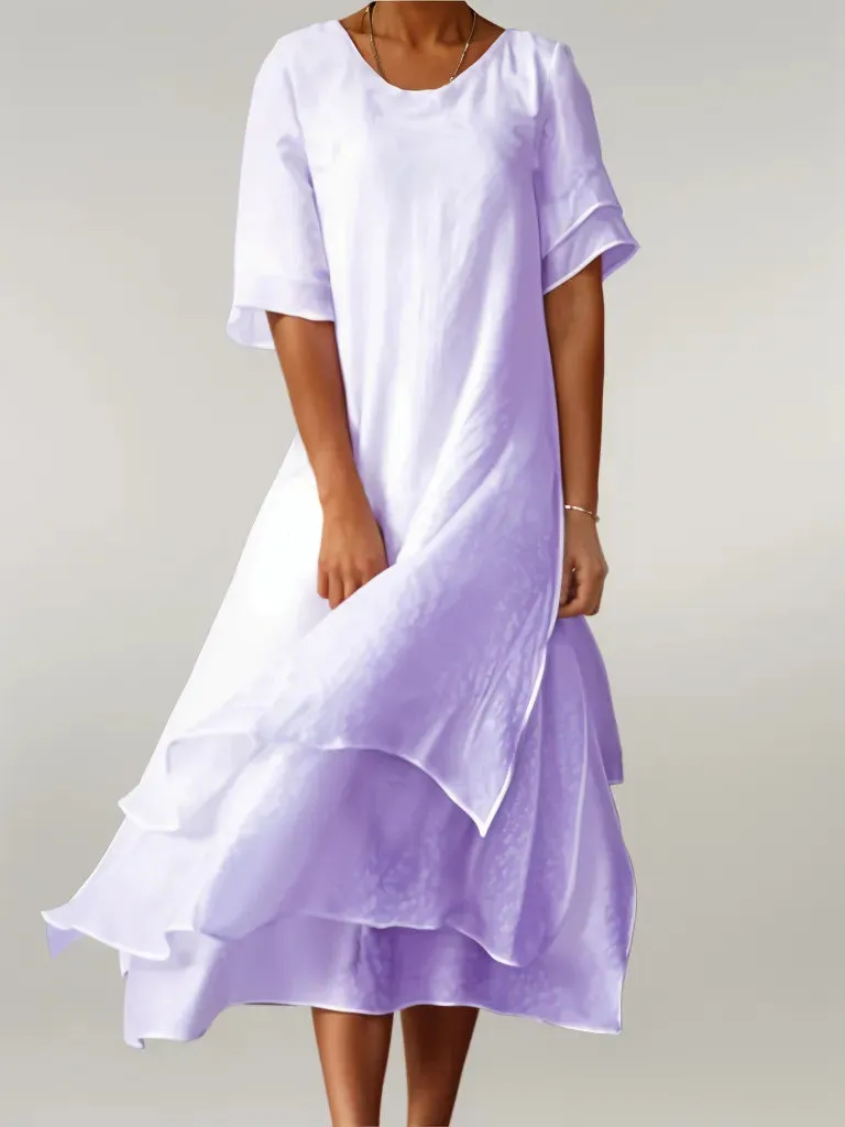 SAMANTHA - ASYMMETRICAL V-NECK DRESS
