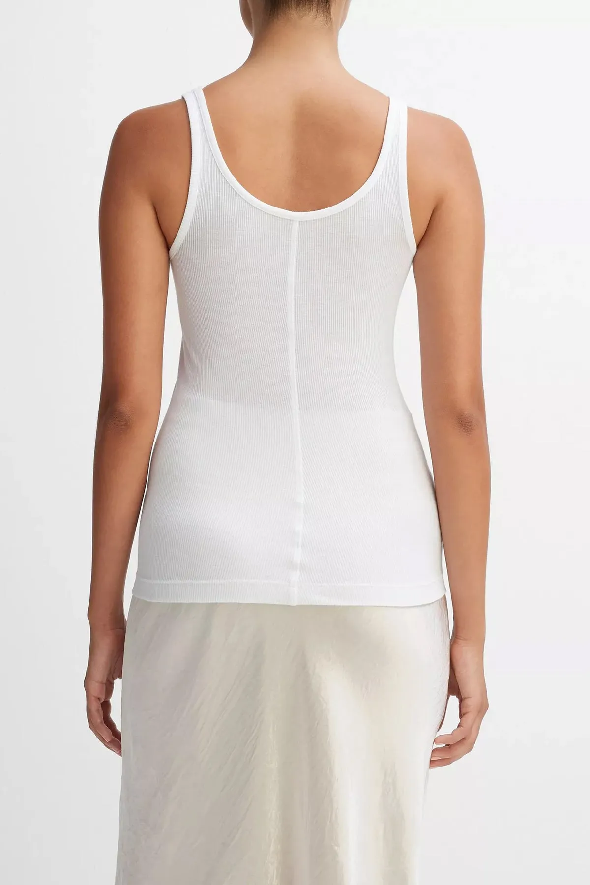 Scoop Neck Tank in White