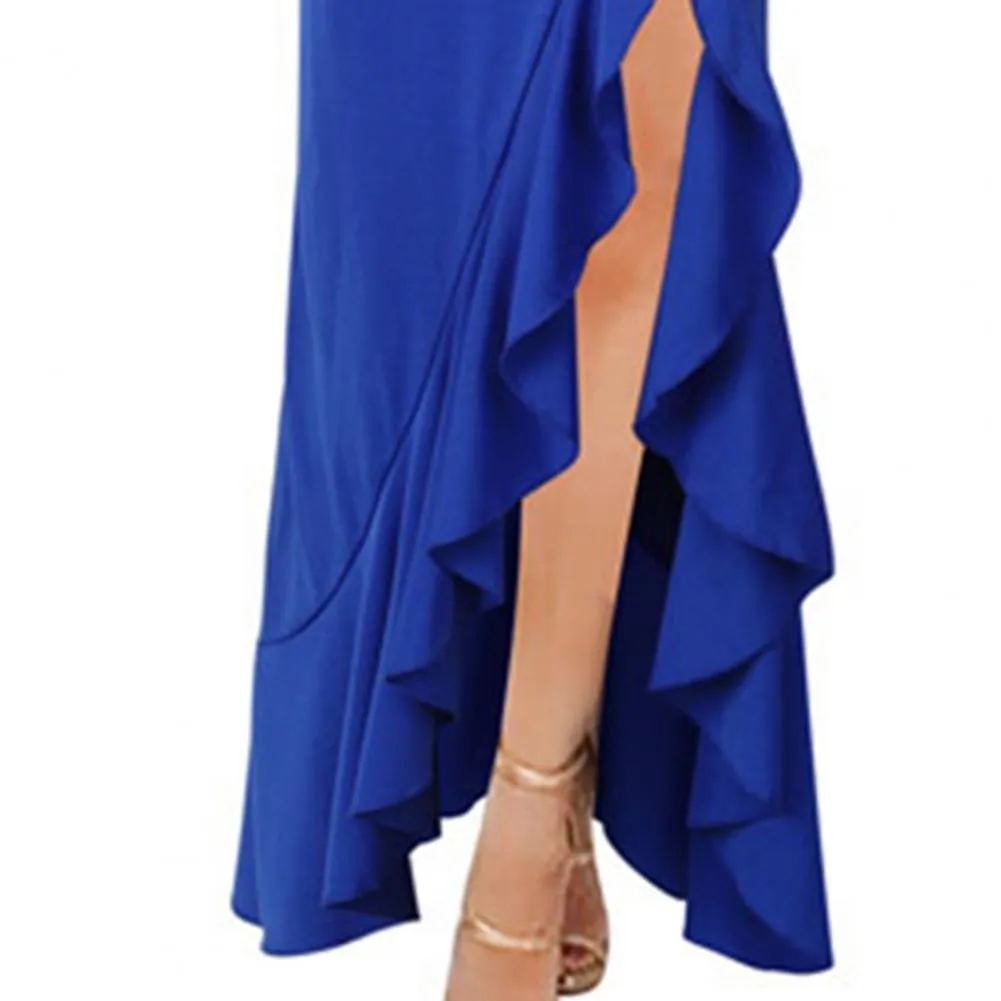 Sexy Off Shoulder Flower Bodycon Maxi Dress