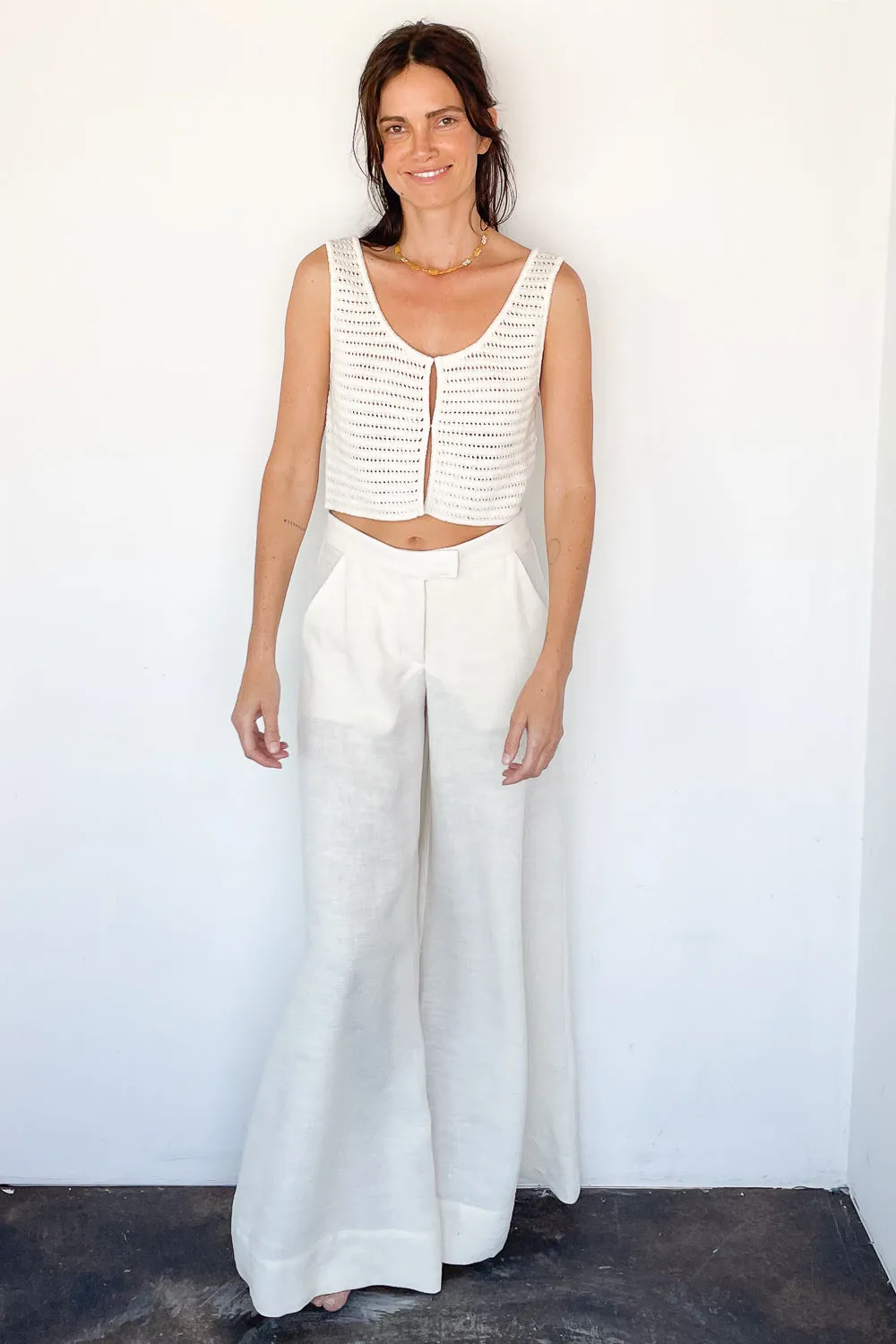 Shantung Wide Leg Pant