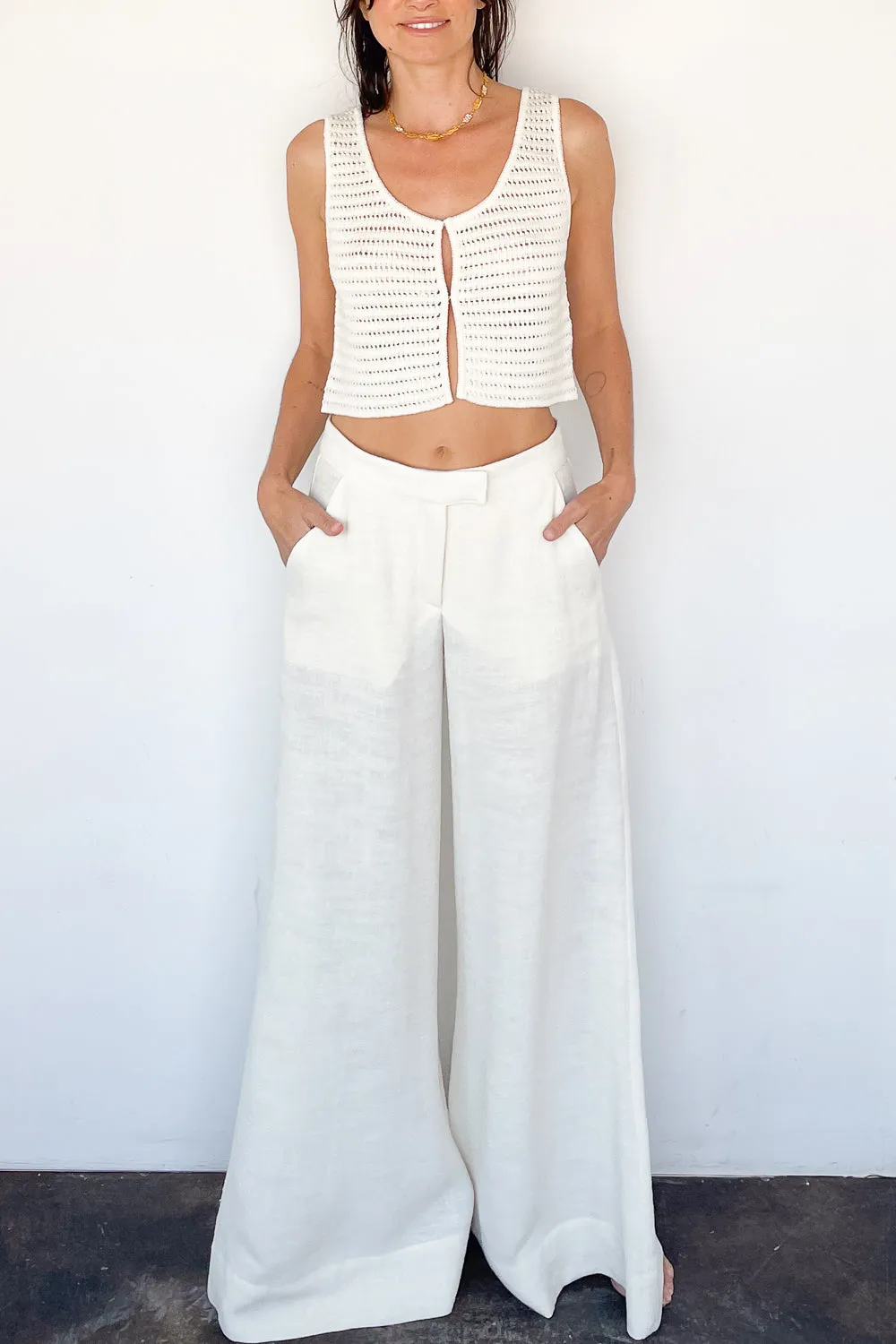 Shantung Wide Leg Pant