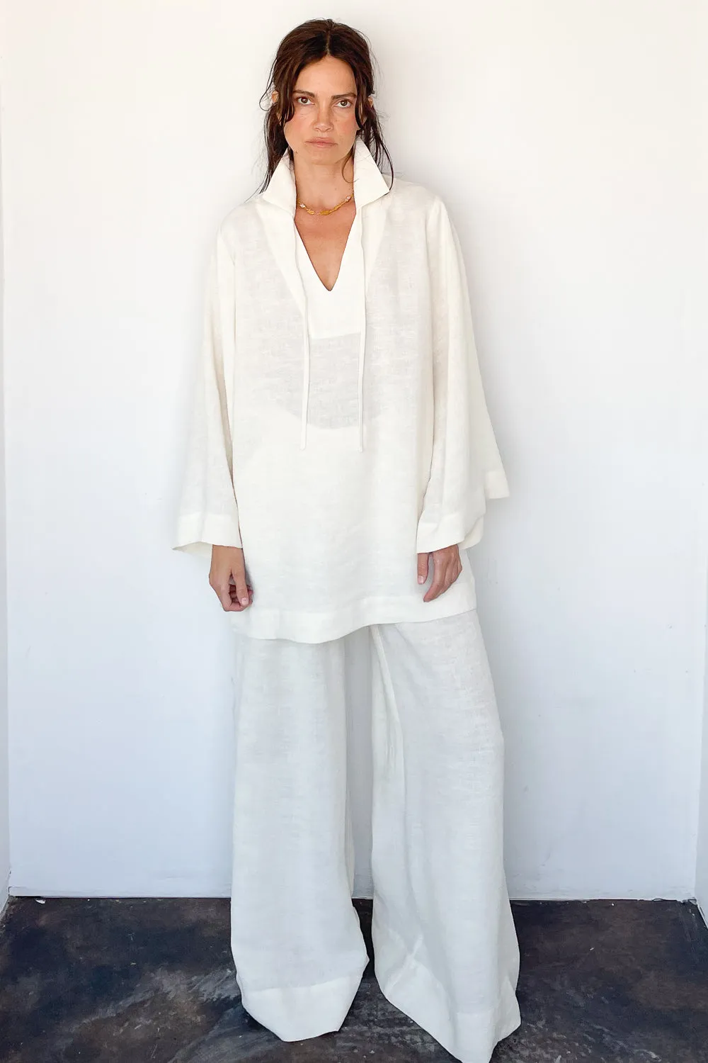 Shantung Wide Leg Pant