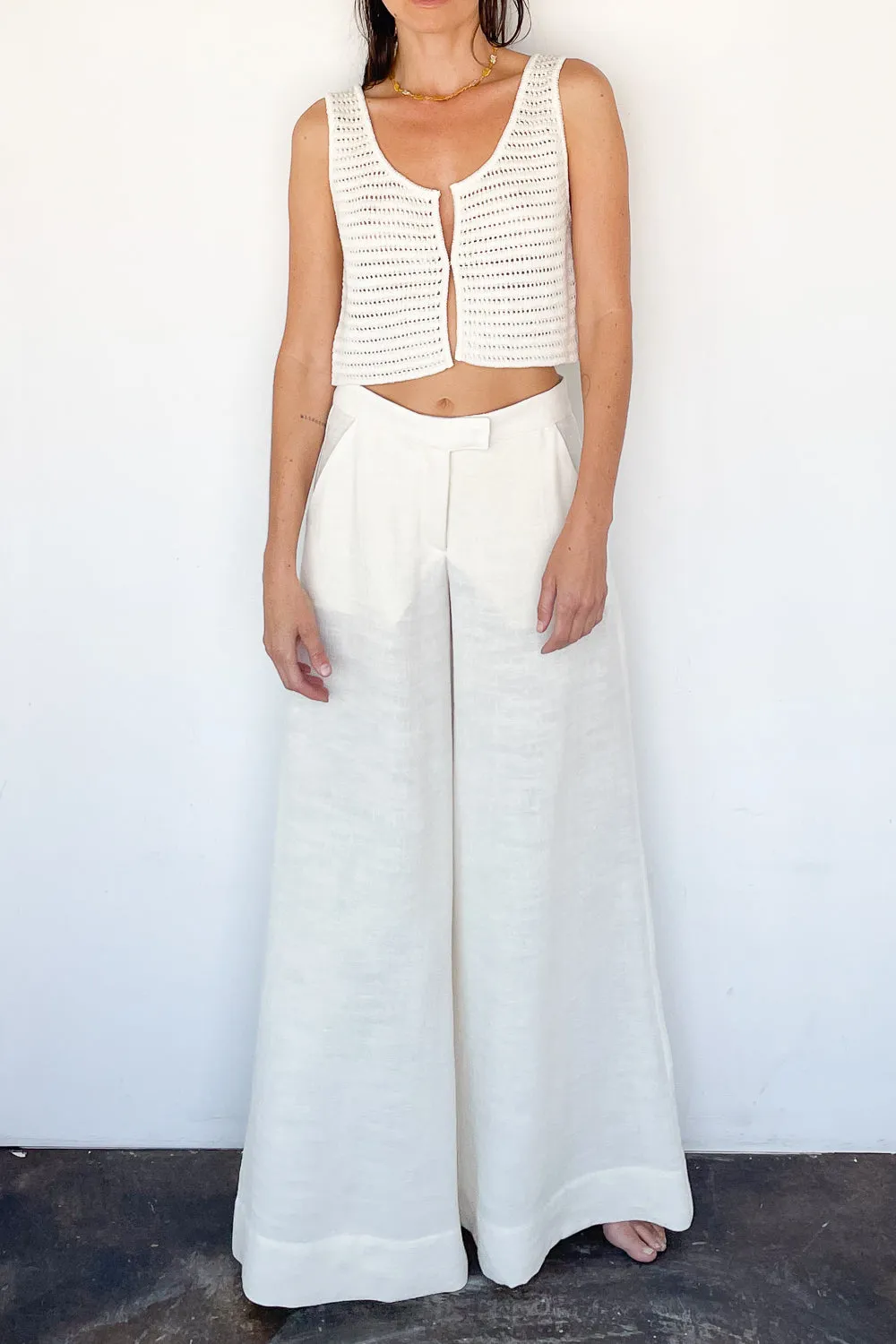 Shantung Wide Leg Pant