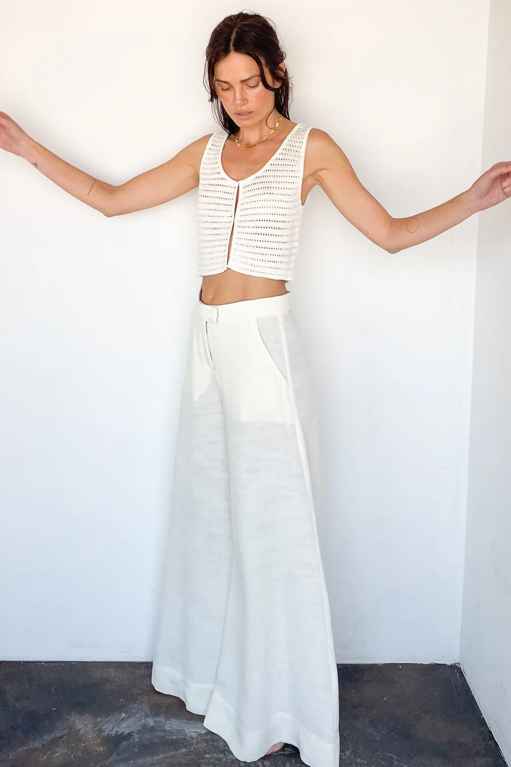 Shantung Wide Leg Pant
