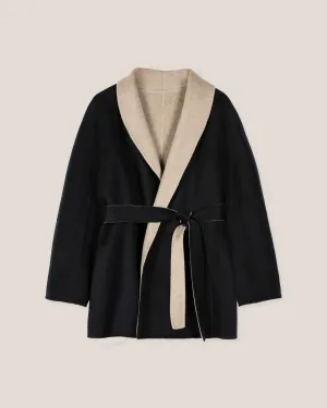 Shawl Lapel Collar Short Coat