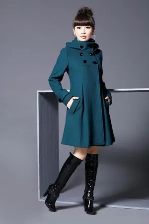 Slim Mandarin Collar Women Woollen Coat Double-Breasted Women Warm Hoodies Long Outerwear Wool Coats 4XL