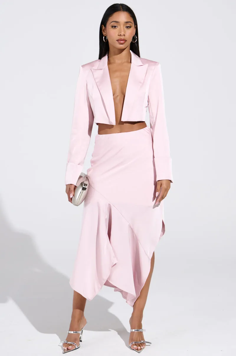 SOFIA CROPPED SATIN BLAZER