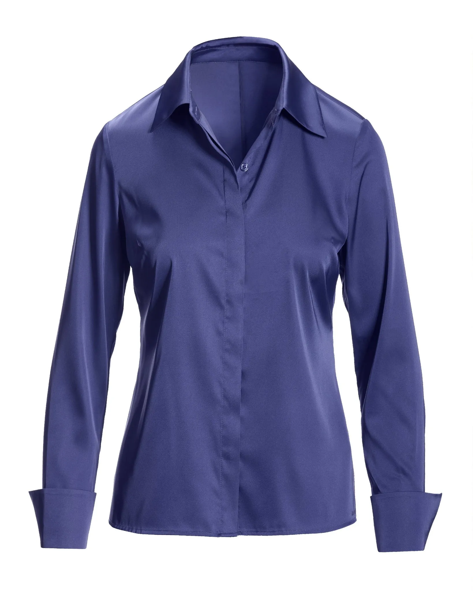 Sophia Button-Up Charmeuse Blouse Purple Opulence