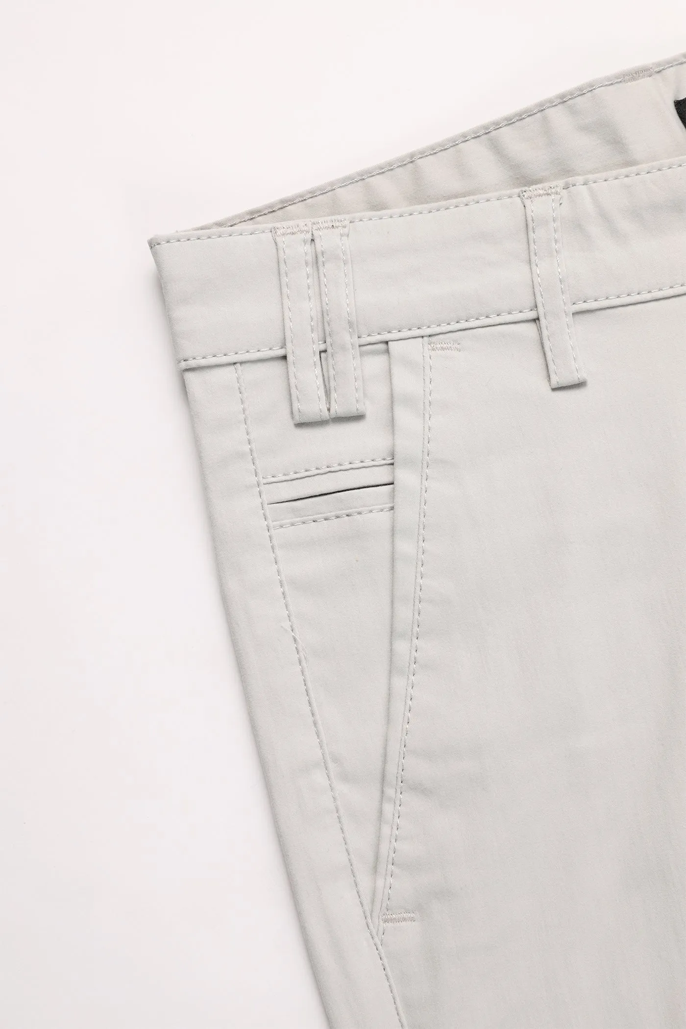 STONE GREY TAPPERED FIT PANTS