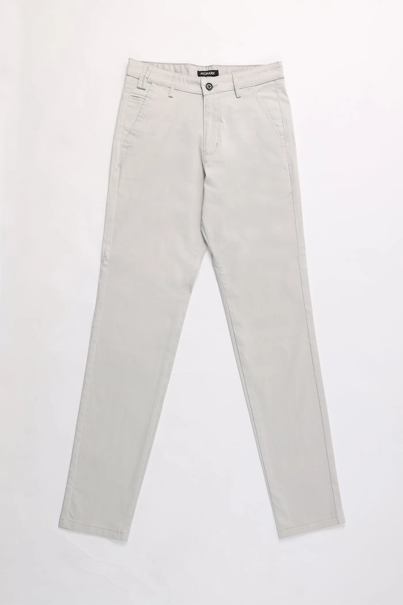 STONE GREY TAPPERED FIT PANTS