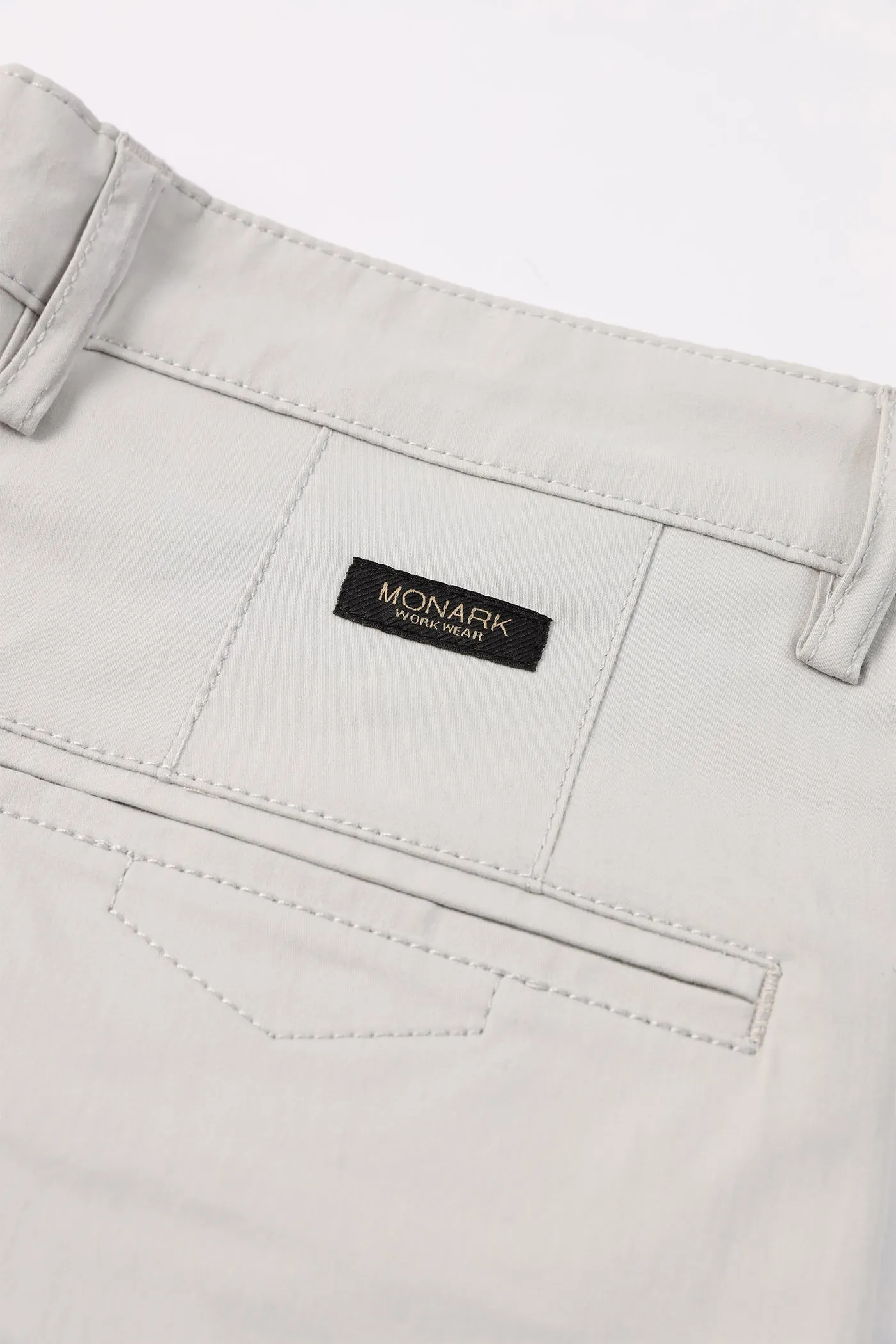 STONE GREY TAPPERED FIT PANTS
