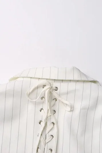 Stripe Lace Up Blazer