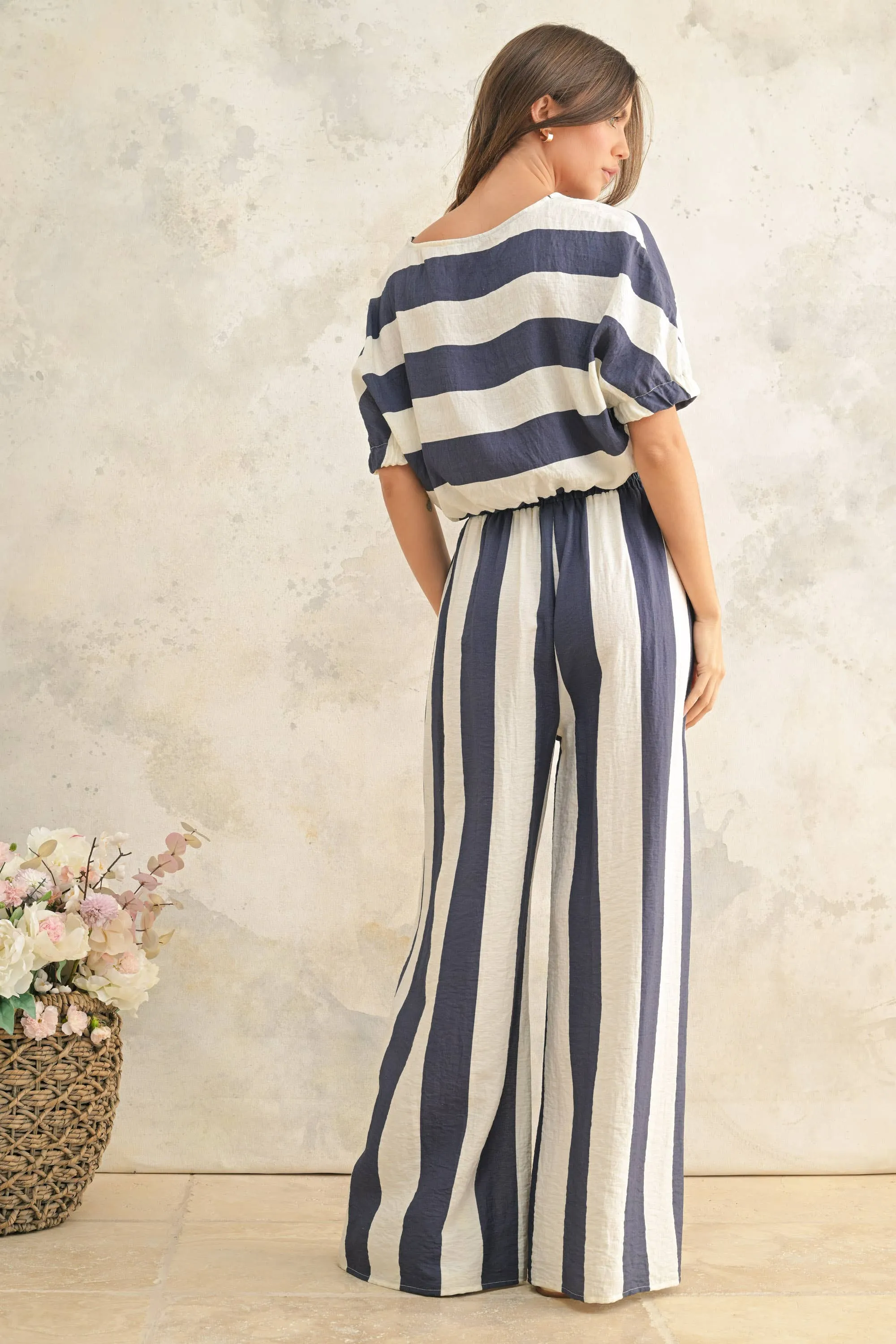 Striped Wide Leg Trouser