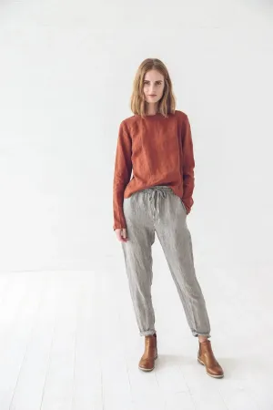 Tapered Linen Pants Comfort