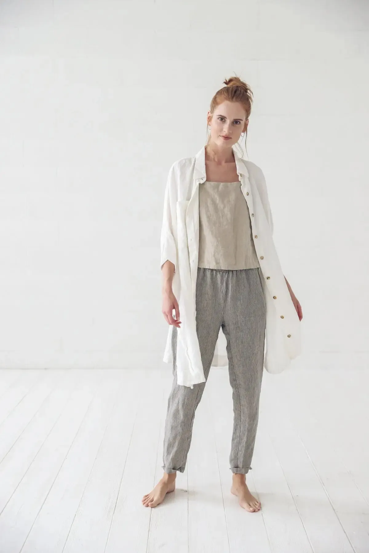 Tapered Linen Pants Comfort