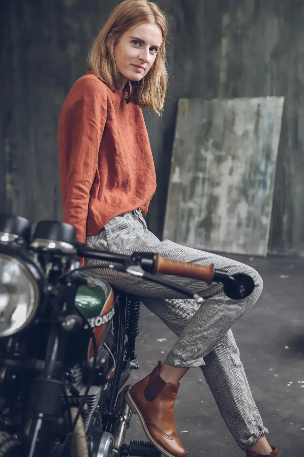 Tapered Linen Pants Comfort