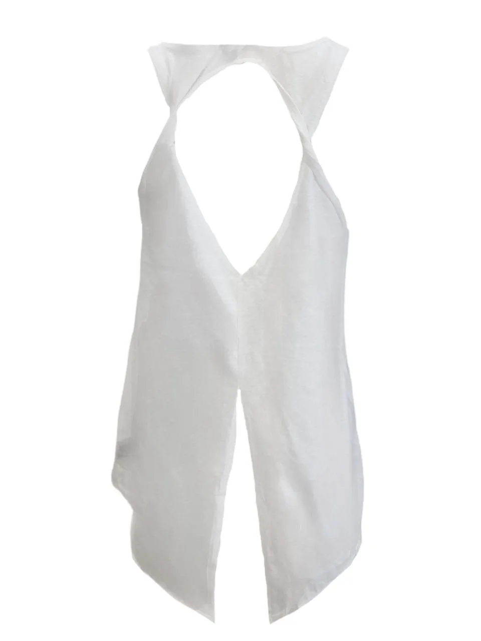 TEREZ Women's White Open Back Tank #43402848 NWT