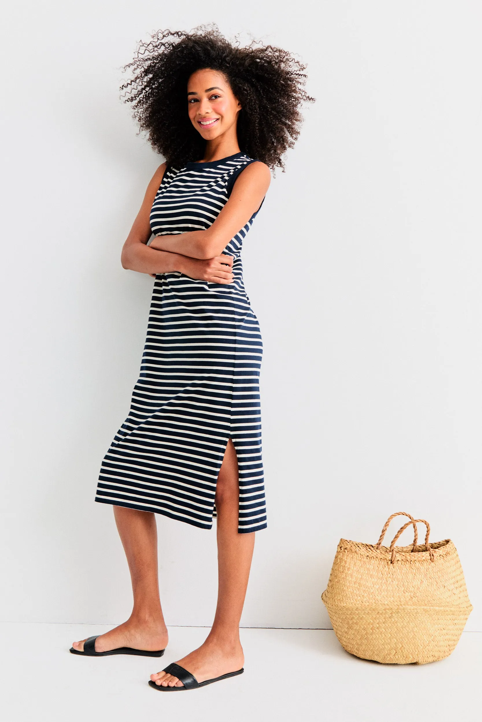 The Tank Dress - Navy/Cream