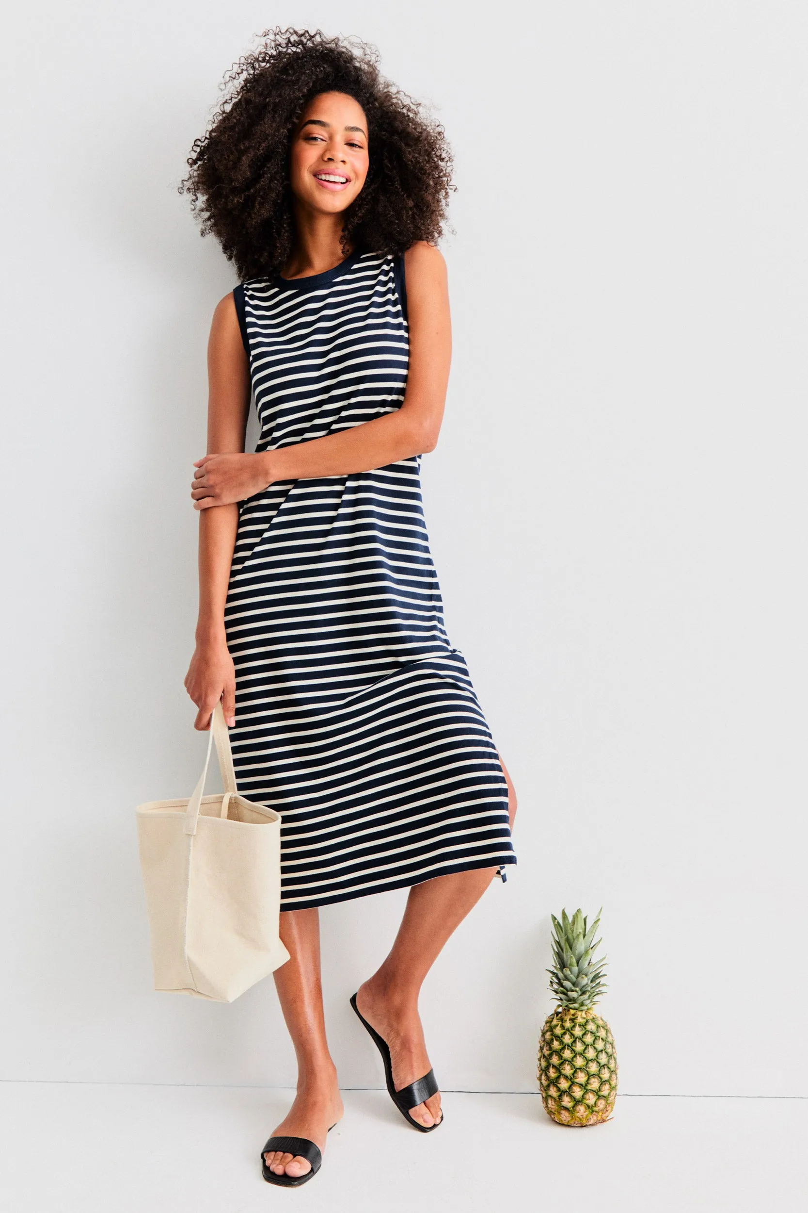 The Tank Dress - Navy/Cream