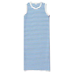 The Tank Dress - White/Royal Blue