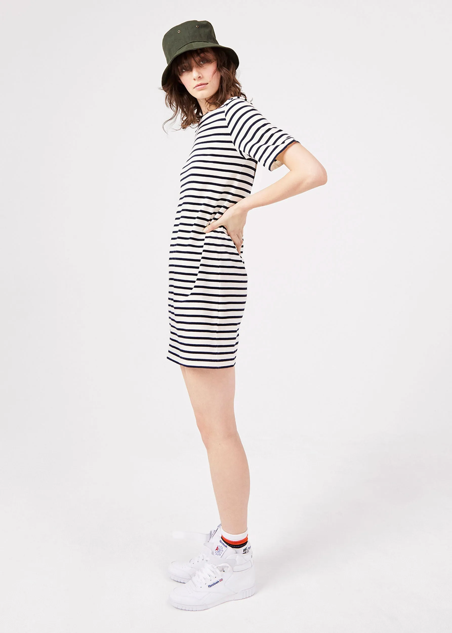 The Tee Dress - Cream/Navy