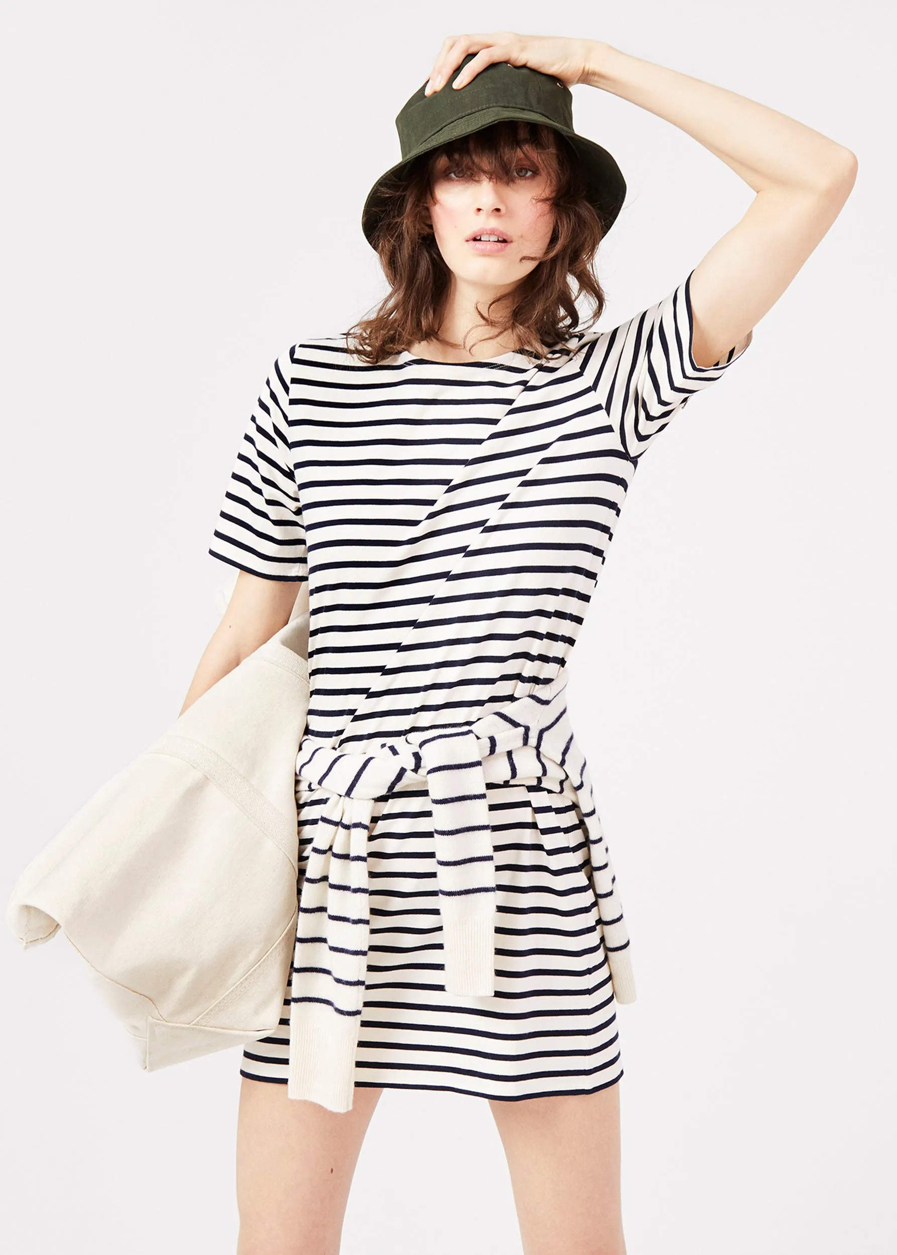 The Tee Dress - Cream/Navy