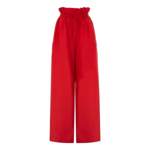 Tie-Detailed Wide-Leg Linen Pants