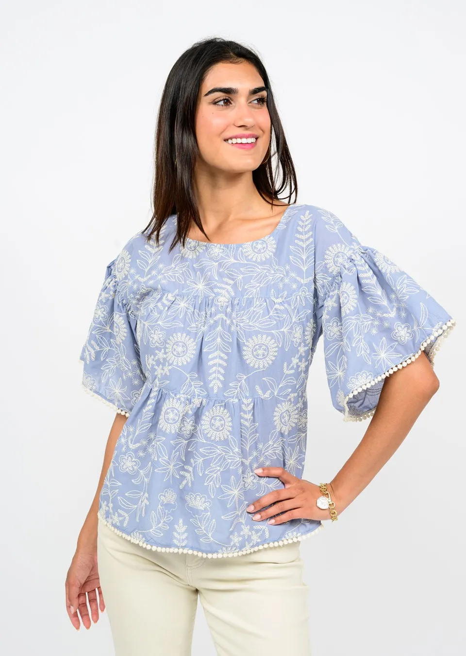 TIERED EMB TOP