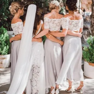 Tight Off-Shoulder Asymmetrical Lavender Bridesmaid Dresses Online, QB0131