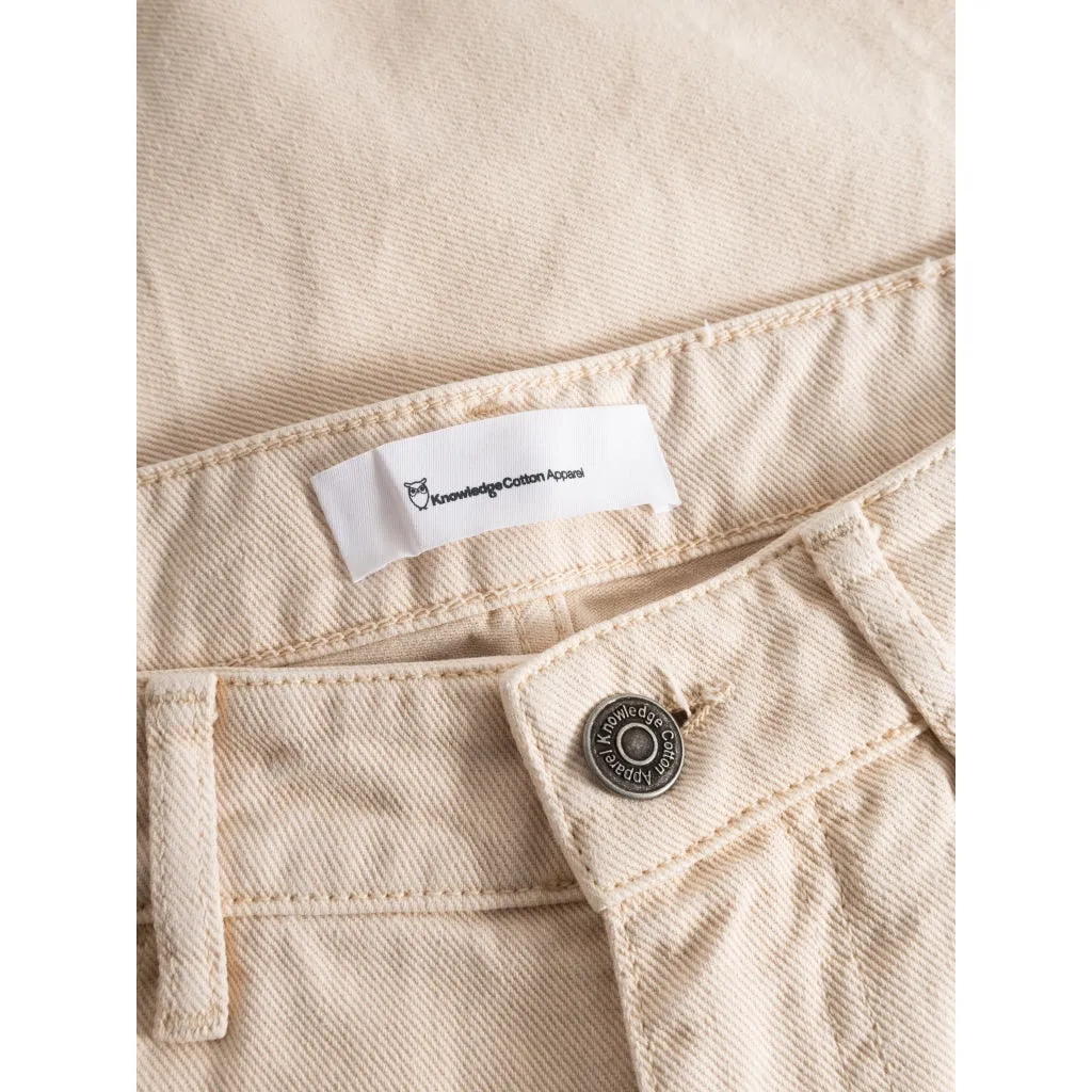 TIM tapered fit twill 5-pocket pants in buttercream