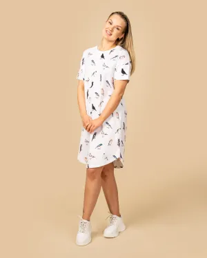 Toive T-Shirt Dress White Birds
