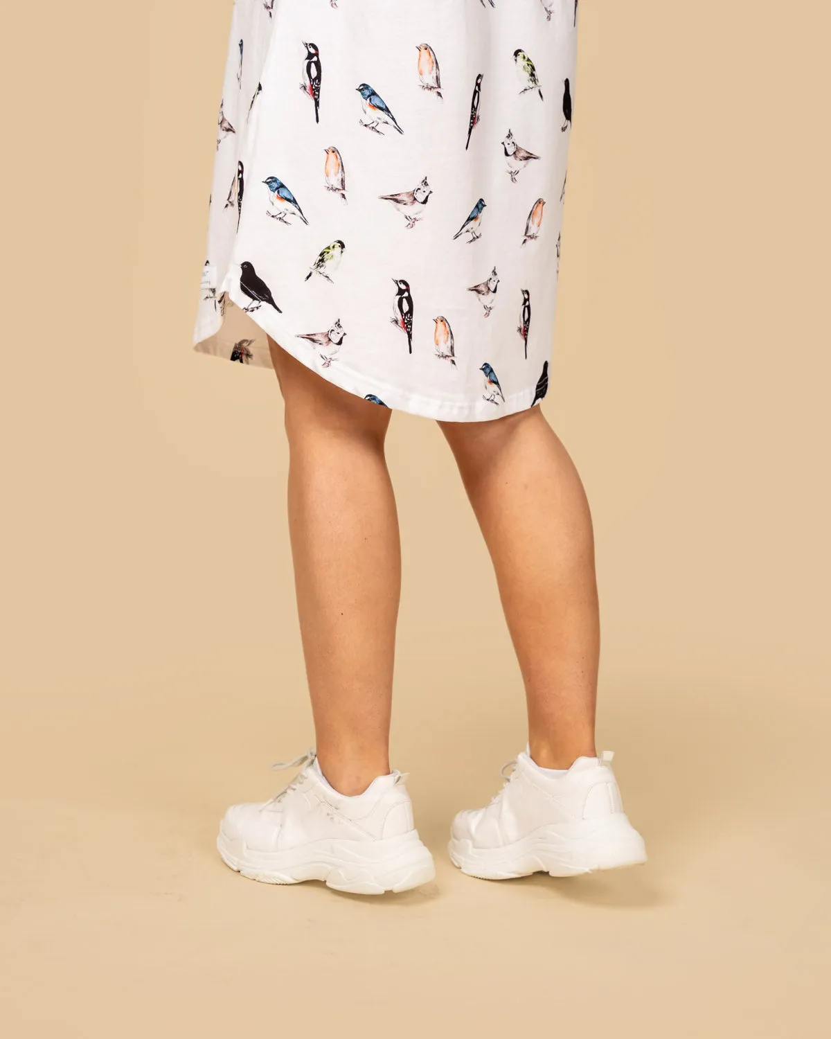 Toive T-Shirt Dress White Birds