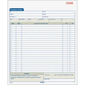 TOPS Carbonless 3-Part Purchase Order Books