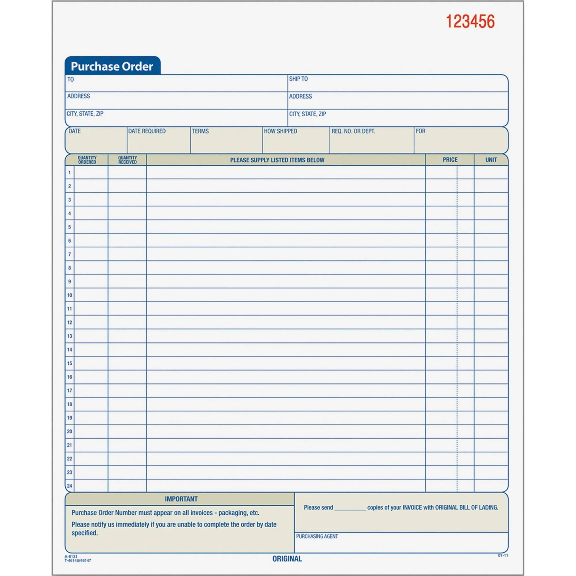 TOPS Carbonless 3-Part Purchase Order Books