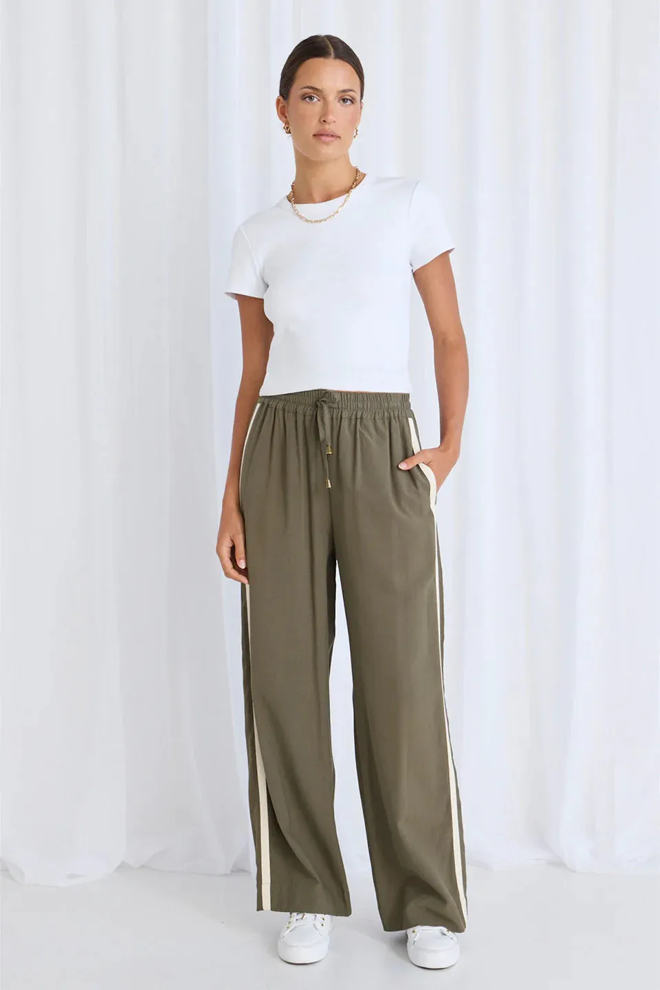 Townie Wide Leg Pant - Olive