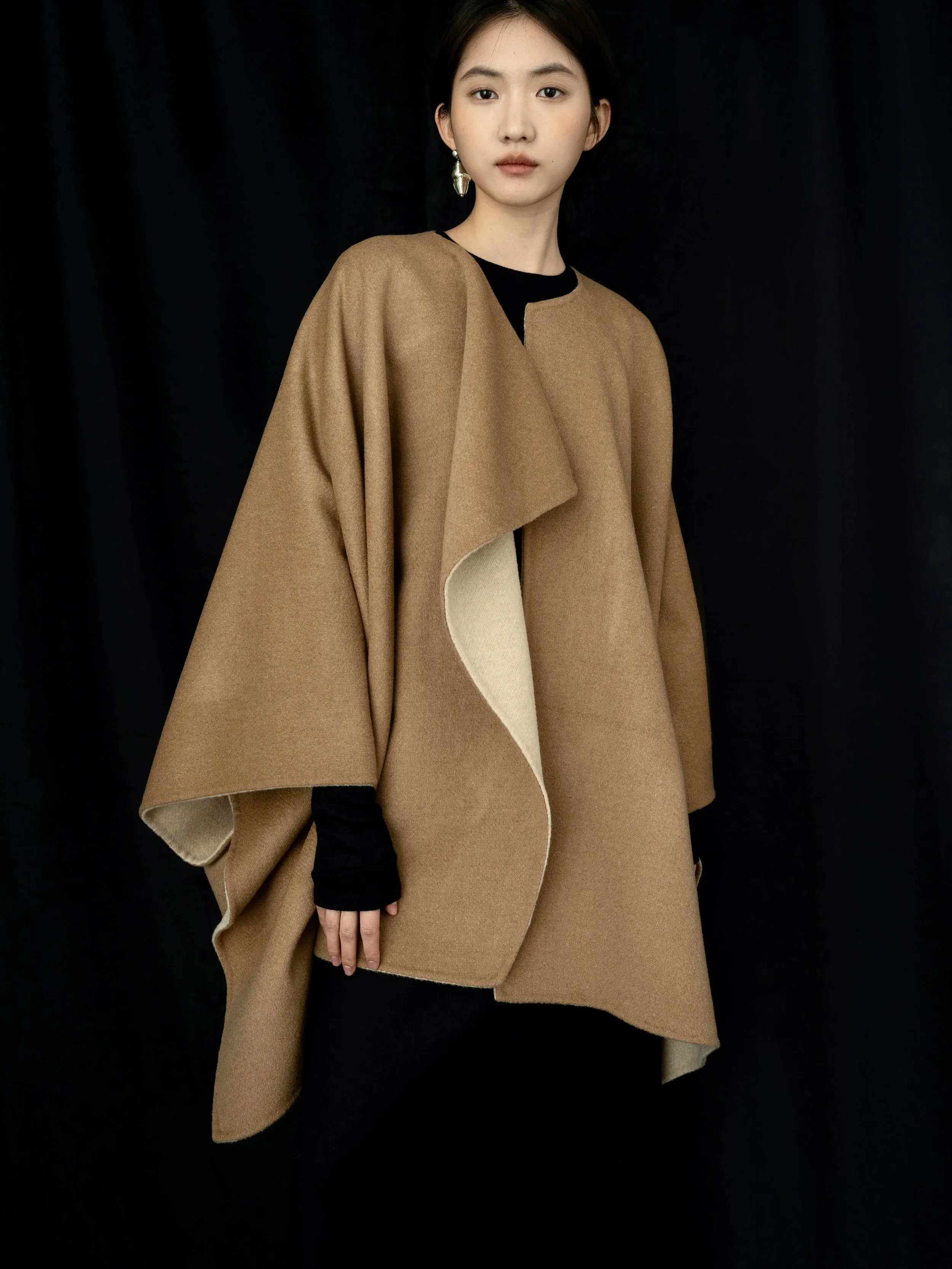 Two-Tone Draped Cape