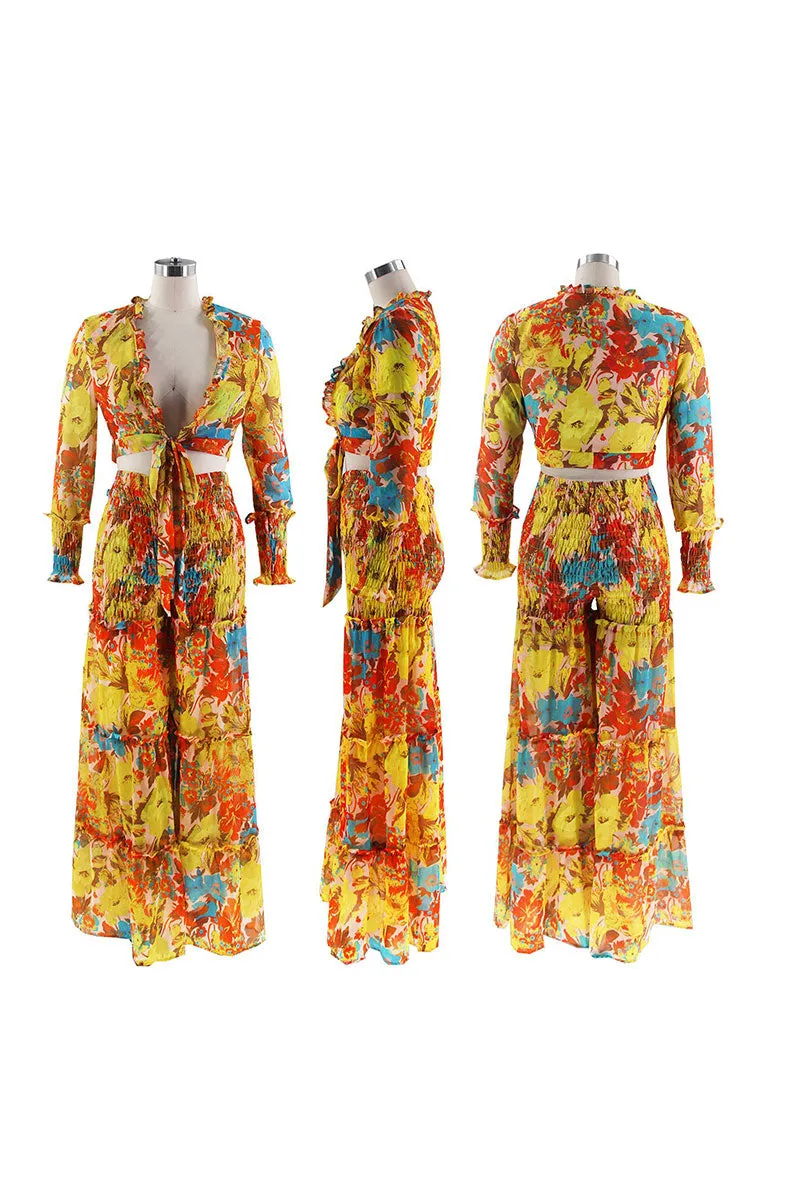 UF0287 Chiffon Pants Set
