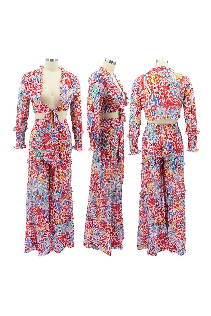 UF0287 Chiffon Pants Set
