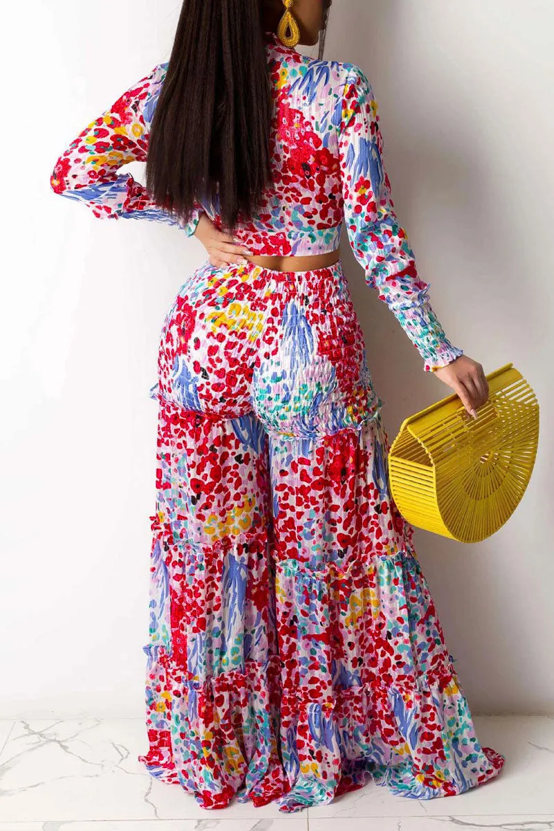 UF0287 Chiffon Pants Set